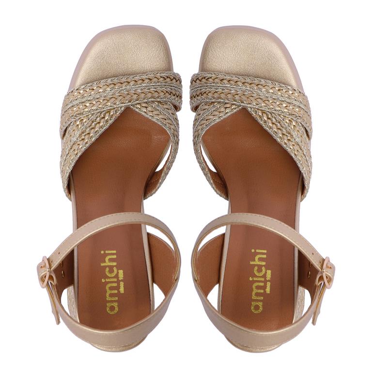 Sandalias de Plataforma Doradas