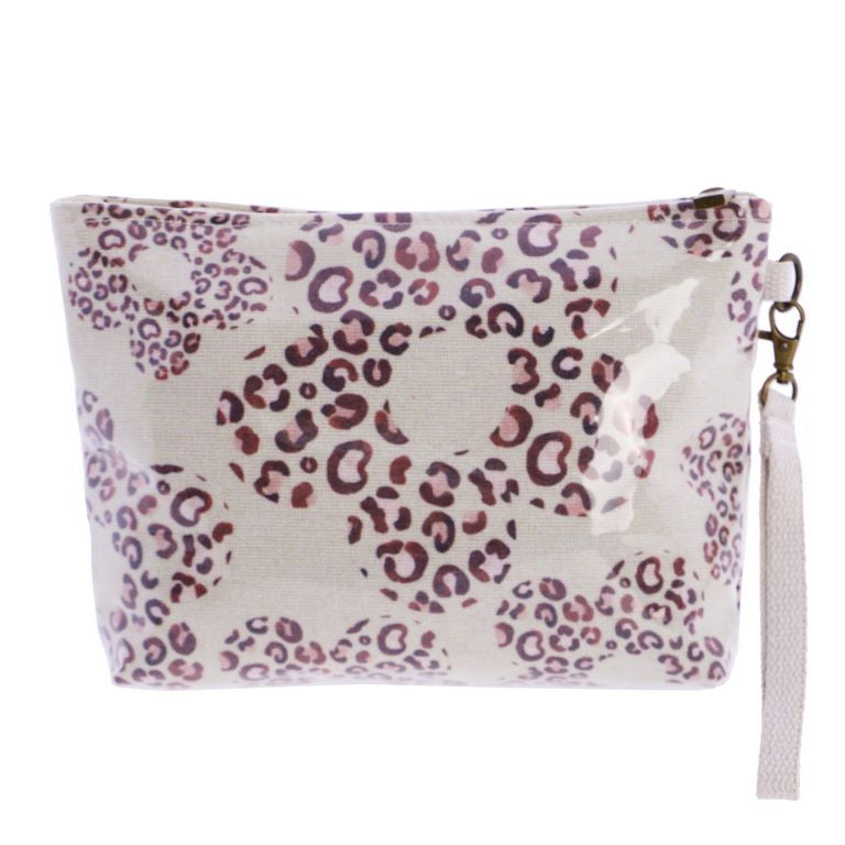 Bolso de mano plastificado Amichi con flores leopardo