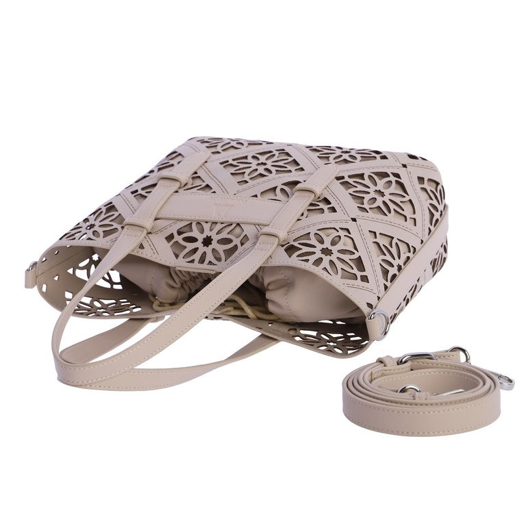 Set de Bolso Tote Calado con Neceser Interior Don Algodón