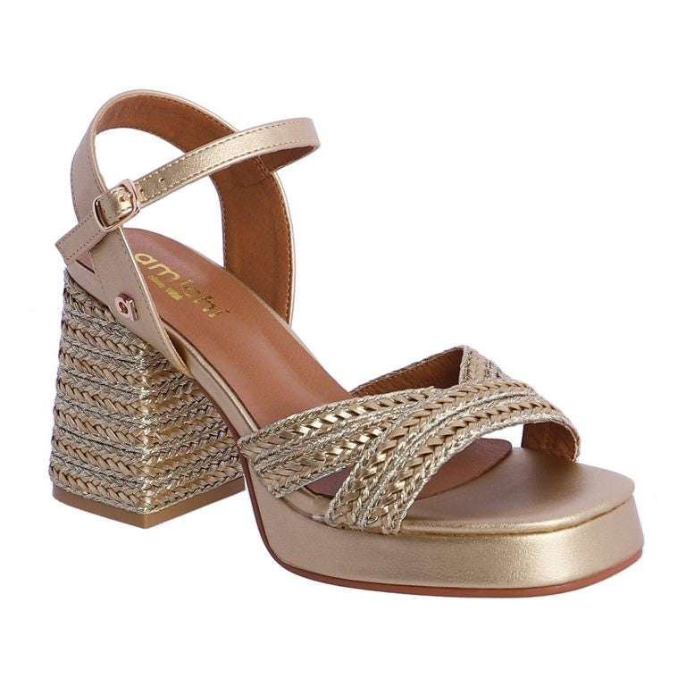 Sandalias de Plataforma Doradas