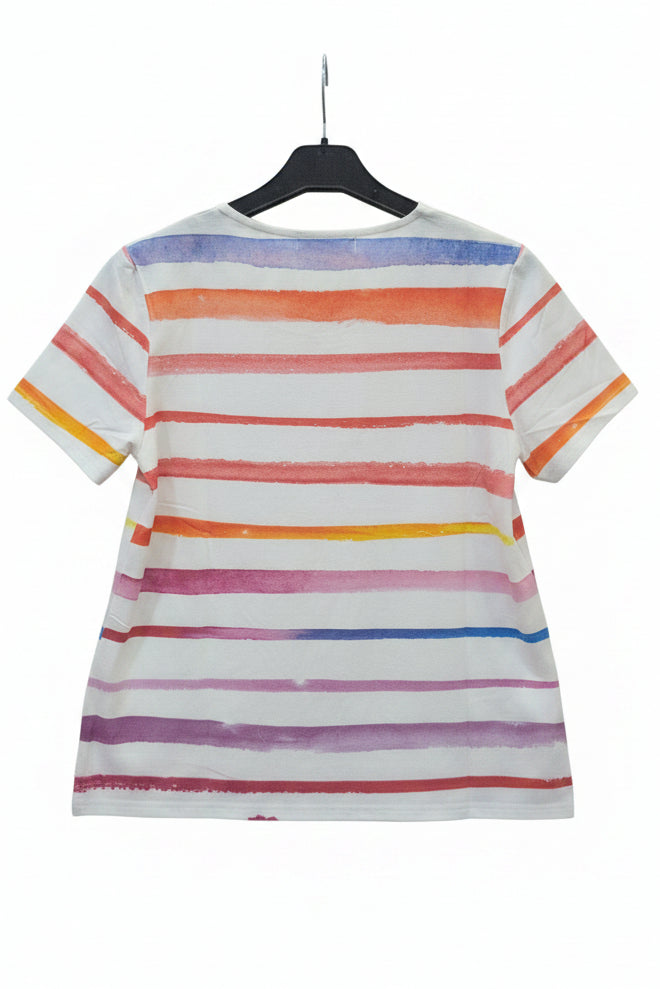 Camiseta Rayas y Motivos Acuarela