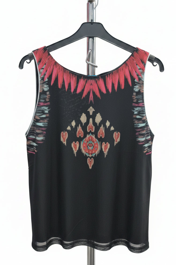Camiseta Sin Mangas con Estampado Étnico