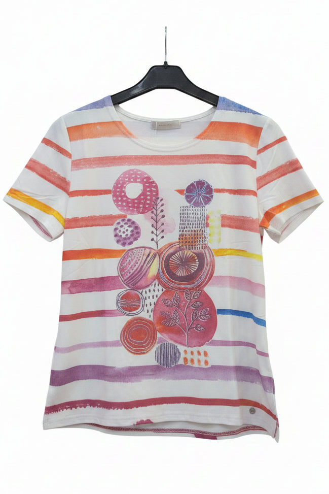 Camiseta Rayas y Motivos Acuarela