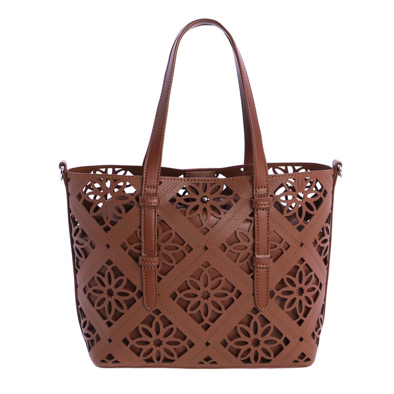 Set de Bolso Tote Calado con Neceser Interior Don Algodón