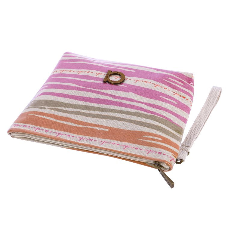 Bolso de mano plastificado Amichi rayas multicolor
