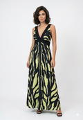 Maxi Vestido Corte Imperio "Ébano y Lima"