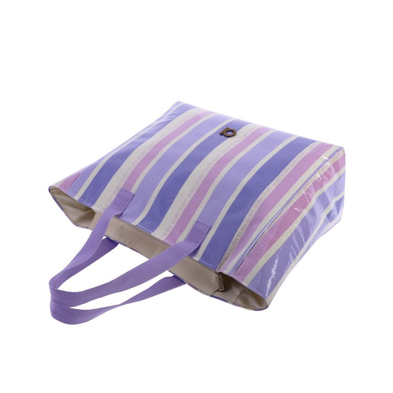 Bolso de Playa Impermeable a Rayas Lavanda Amichi