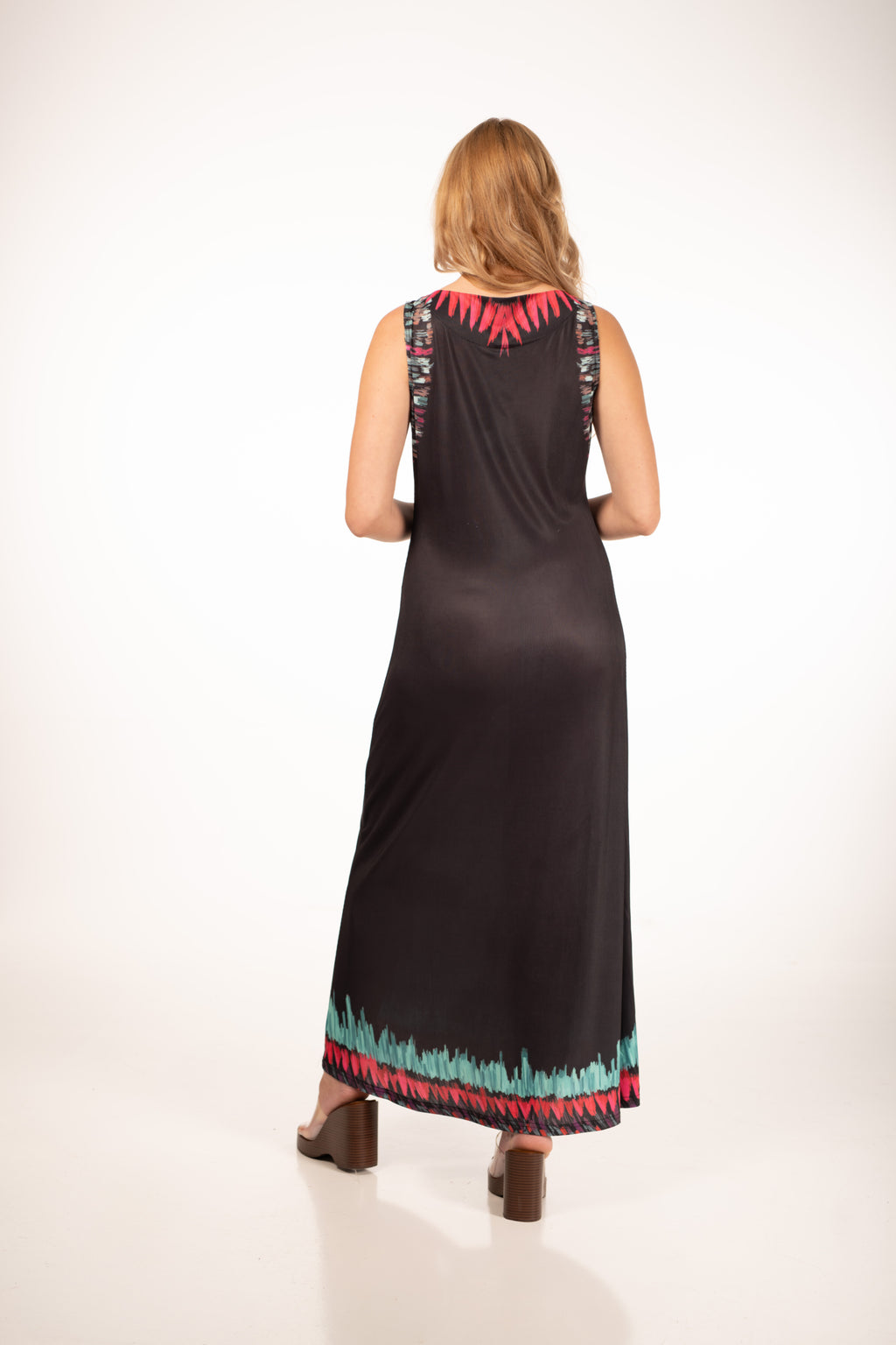 Vestido maxi boho con estampado étnico
