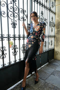 Vestido Envolvente Mantón de Manila para bodas y eventos