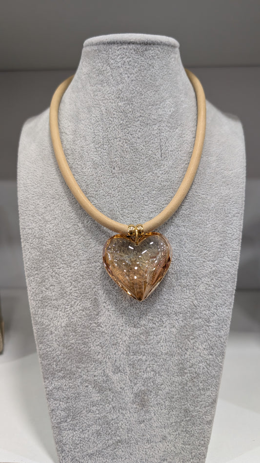 Gargantilla corazón de cristal - bisutería para mujer