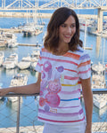 Camiseta Rayas y Motivos Acuarela