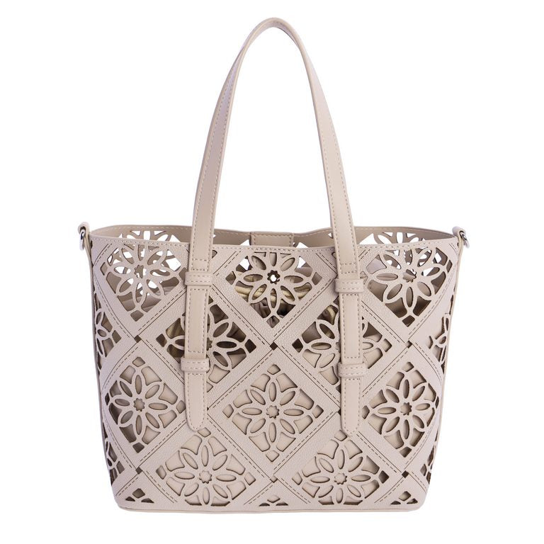 Set de Bolso Tote Calado con Neceser Interior Don Algodón