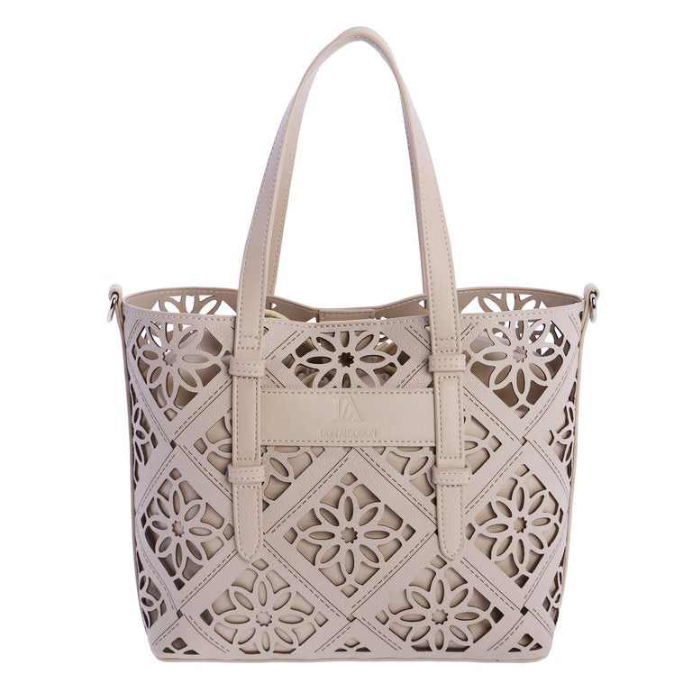 Set de Bolso Tote Calado con Neceser Interior Don Algodón