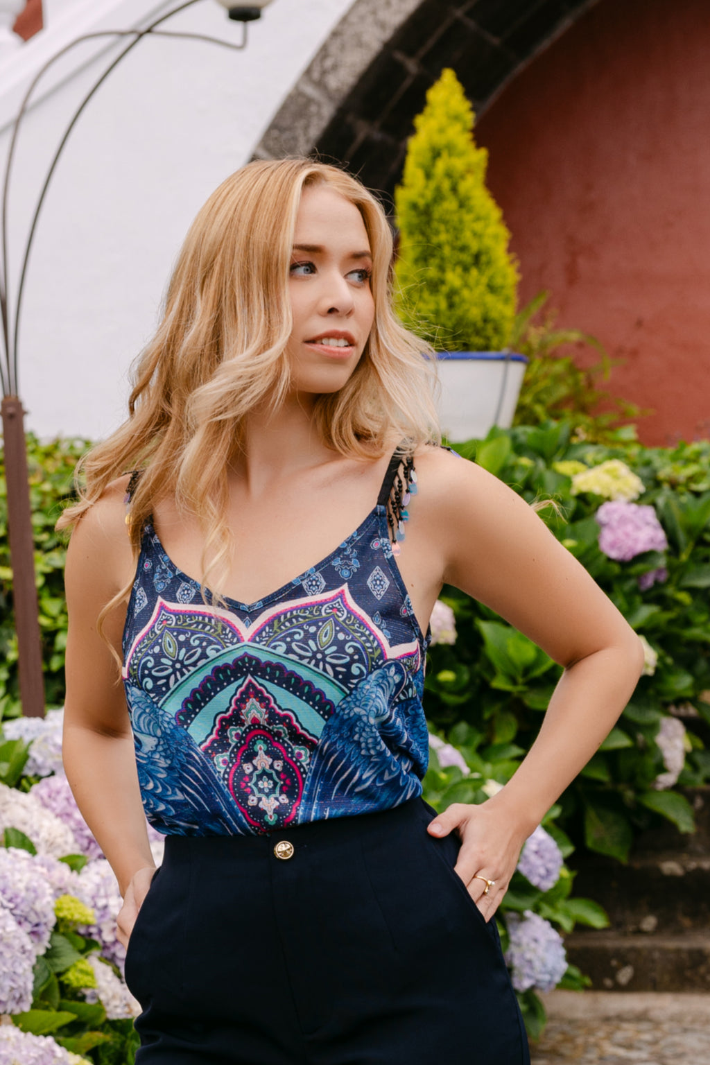 Top de Tirantes con Estampado Mandala