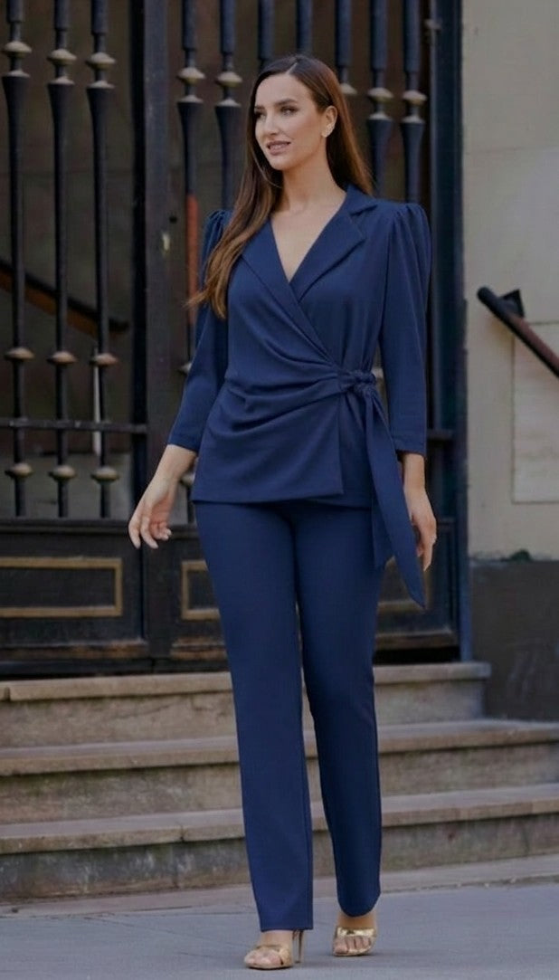 Conjunto pantalón crespón marino